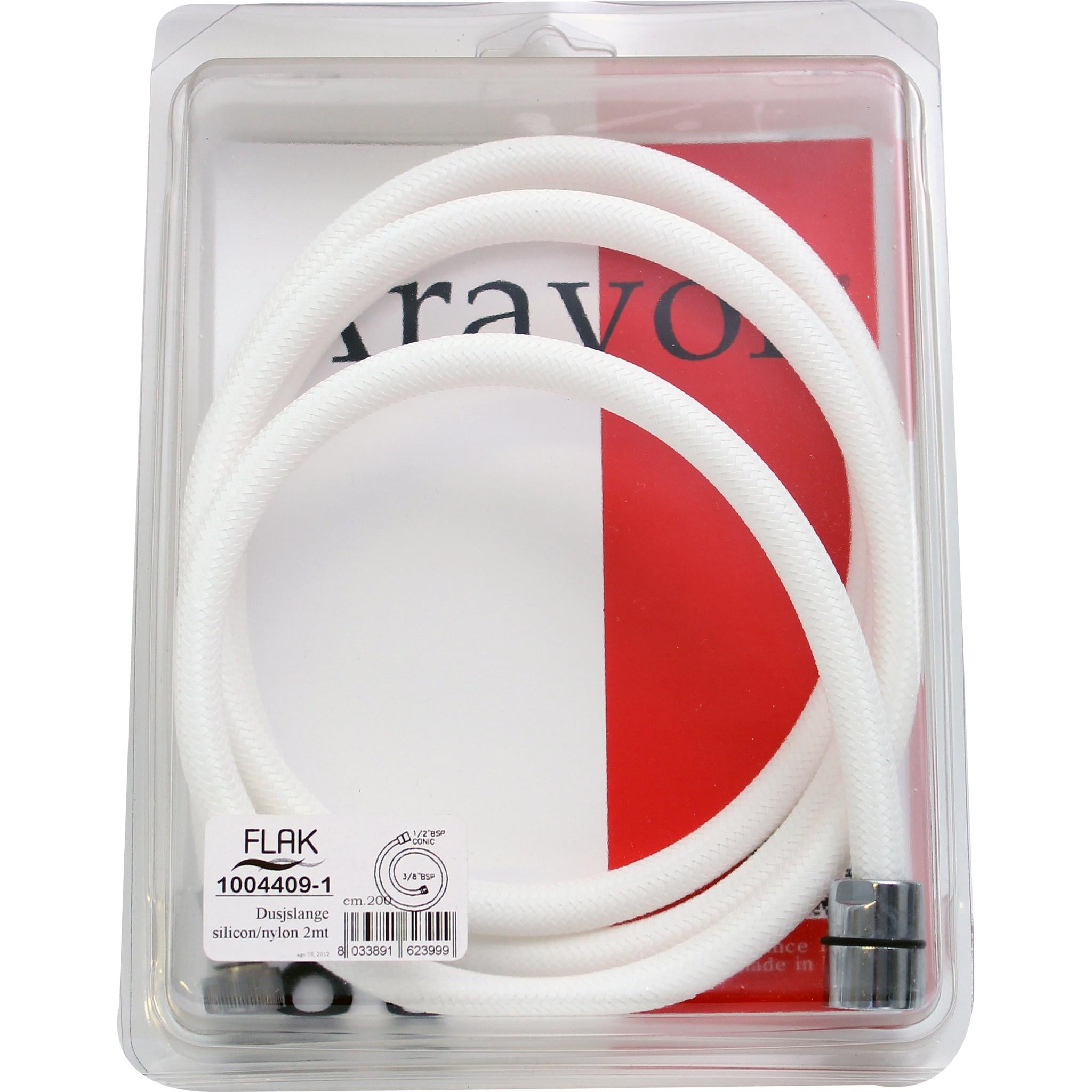 Dusjslange hvit PVC 2 m, 3/8"