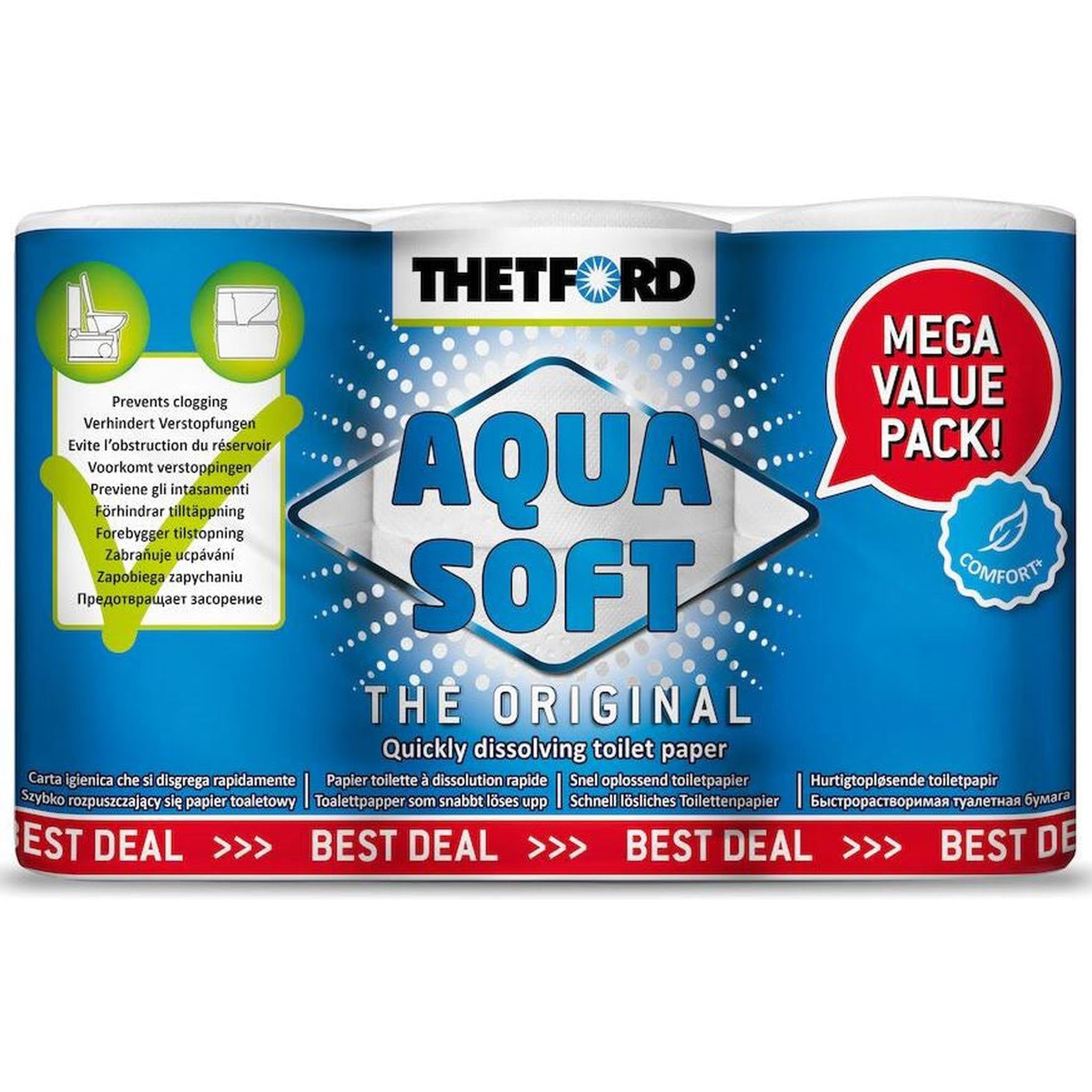 Aqua Soft toilet paper 6 pk Mega Value Pack