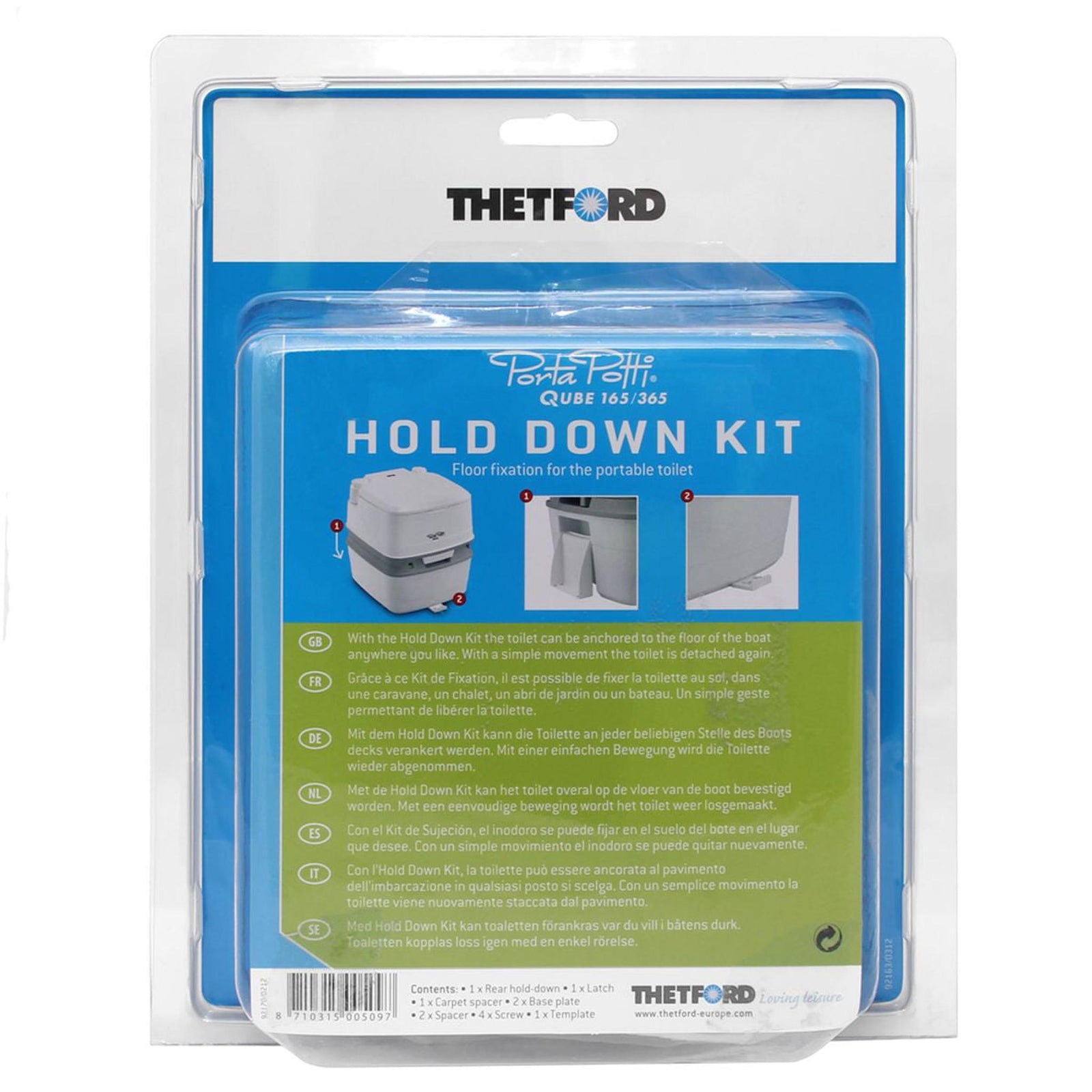 Thetford Hold Down Kit Floor Mount Porta Potti Qube