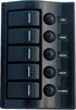 Switch panel 5 switches with automatic fuse, black