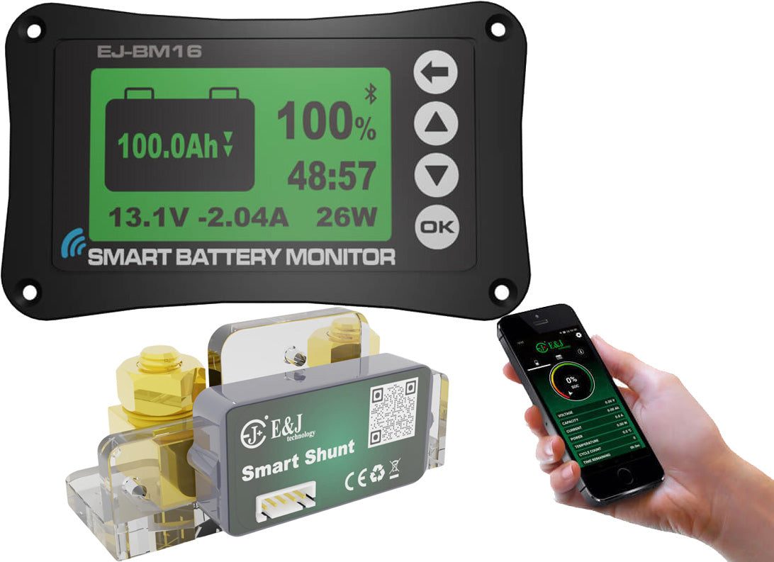 Battery monitor Smart with Lux LCD display
