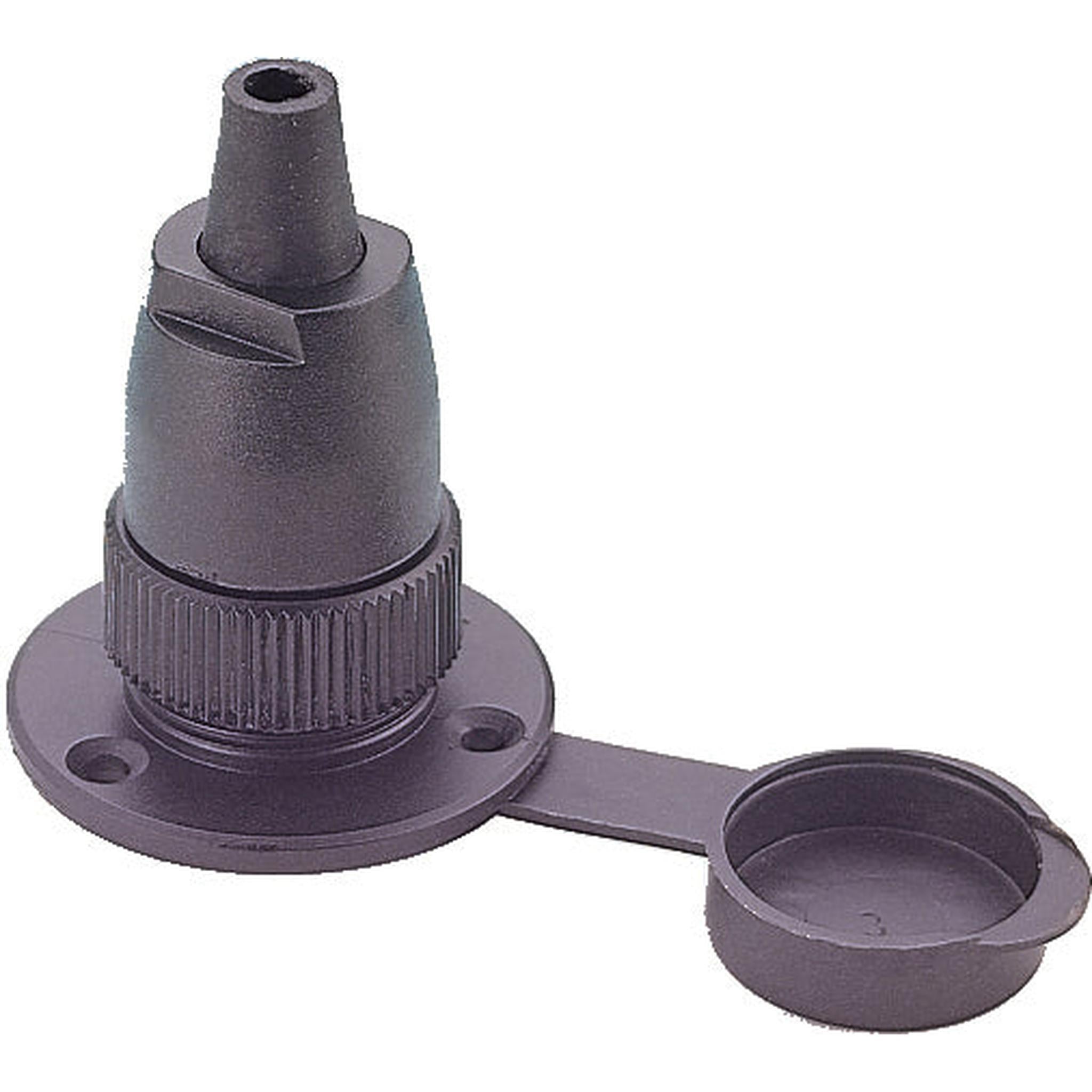 Dekkskontakt m/lokk sort 4 poler