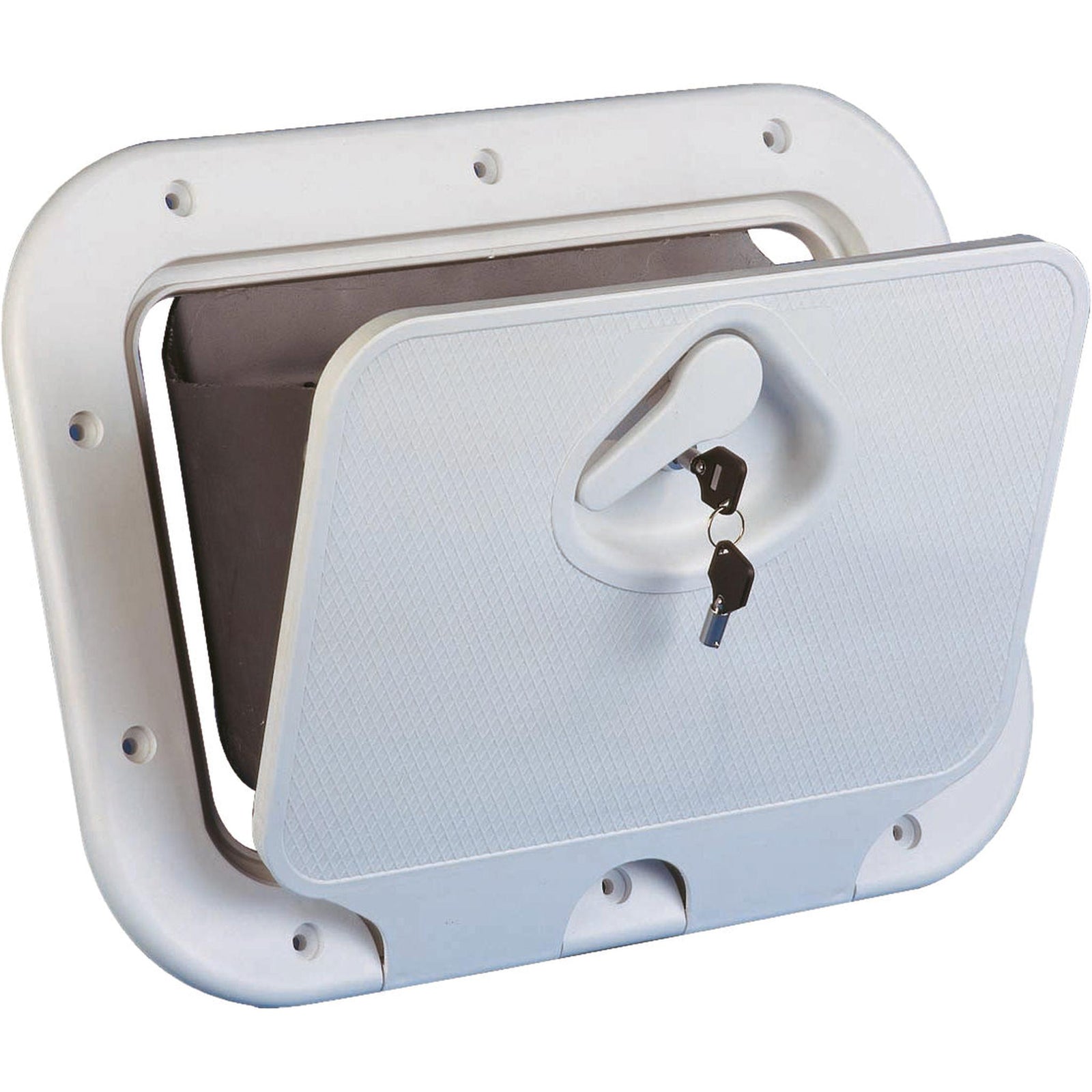 Glove box 375 x 275 mm, w/lock, white