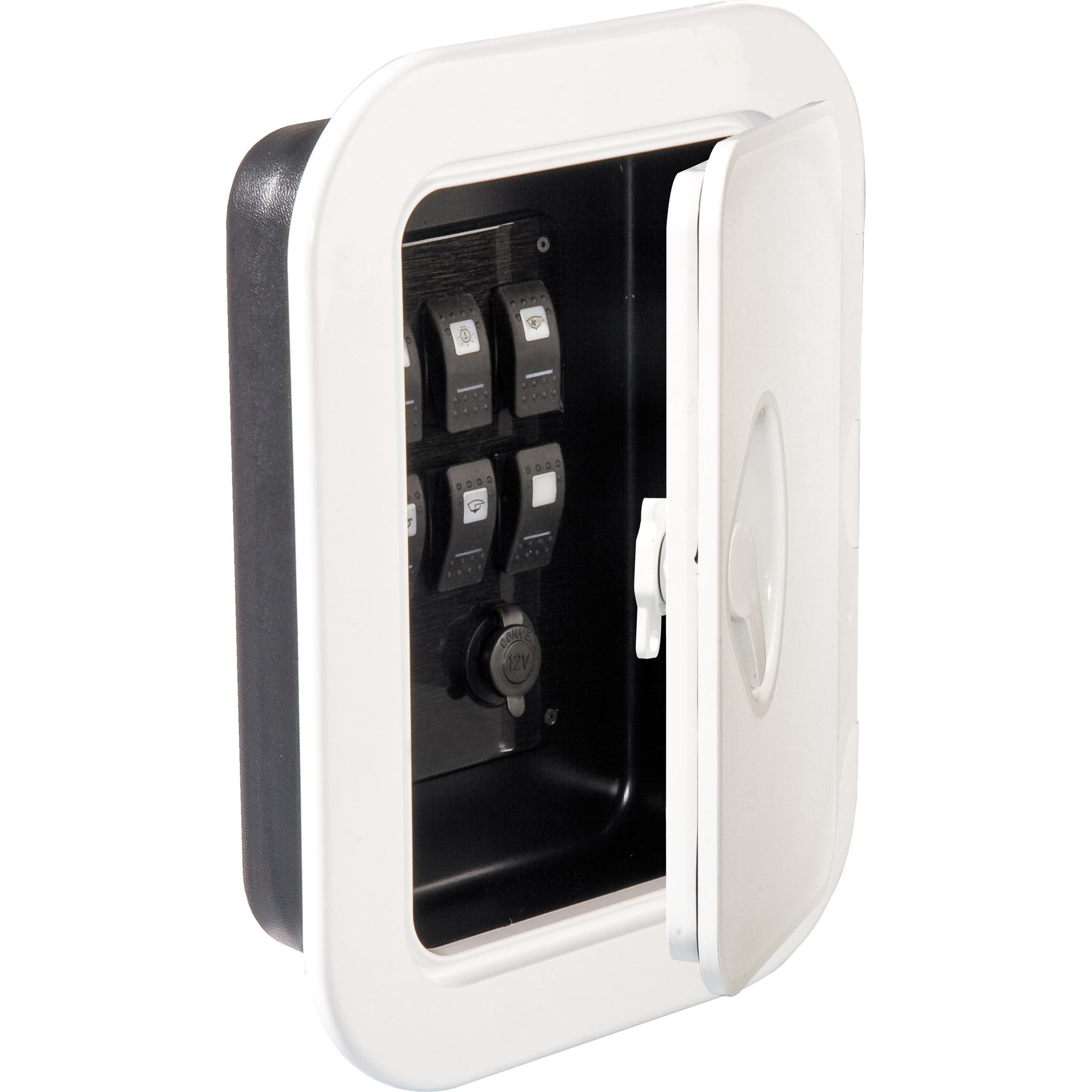 Box for control panel, w/tight door, white