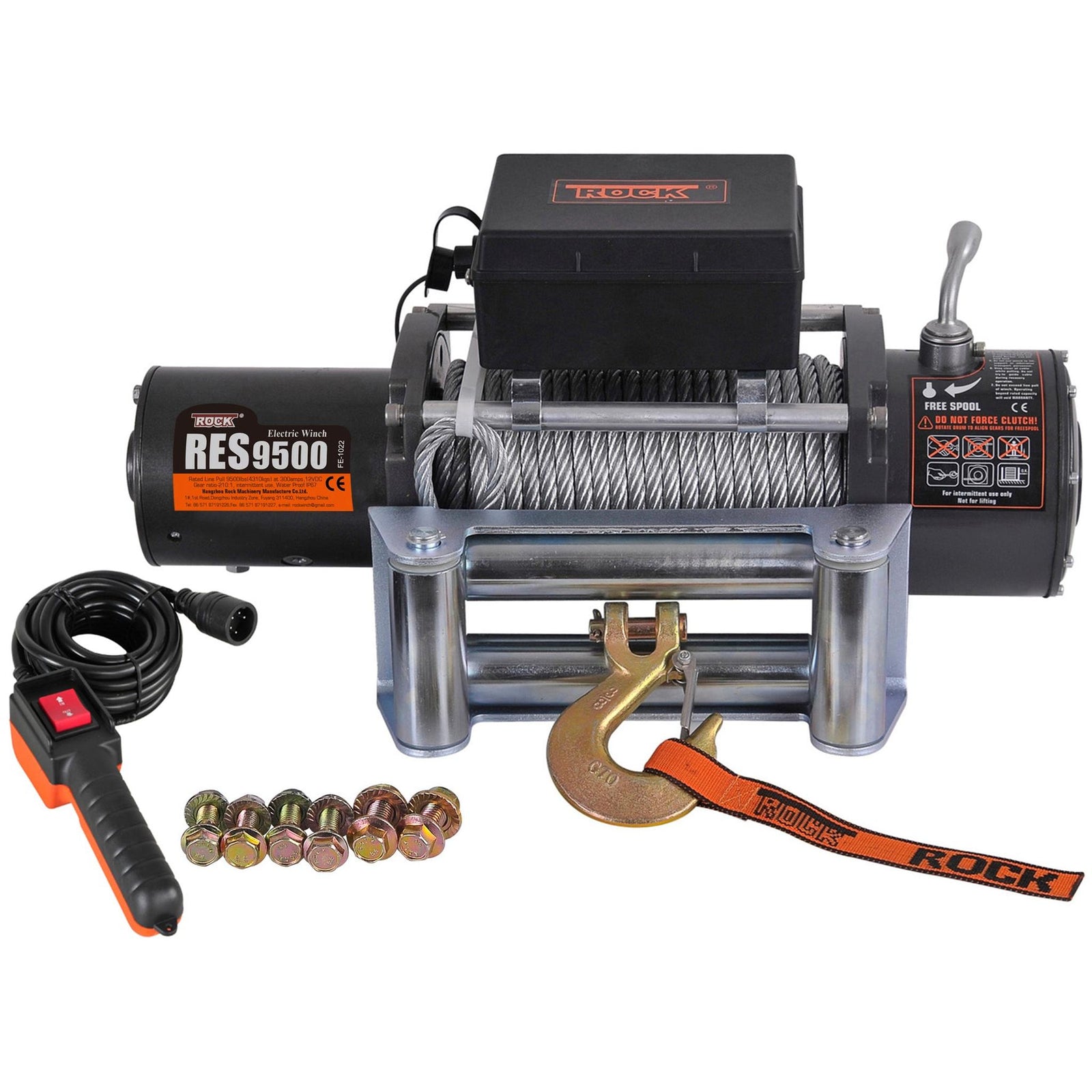 Rock Trailer Winch 12V RES9500 4313 kg