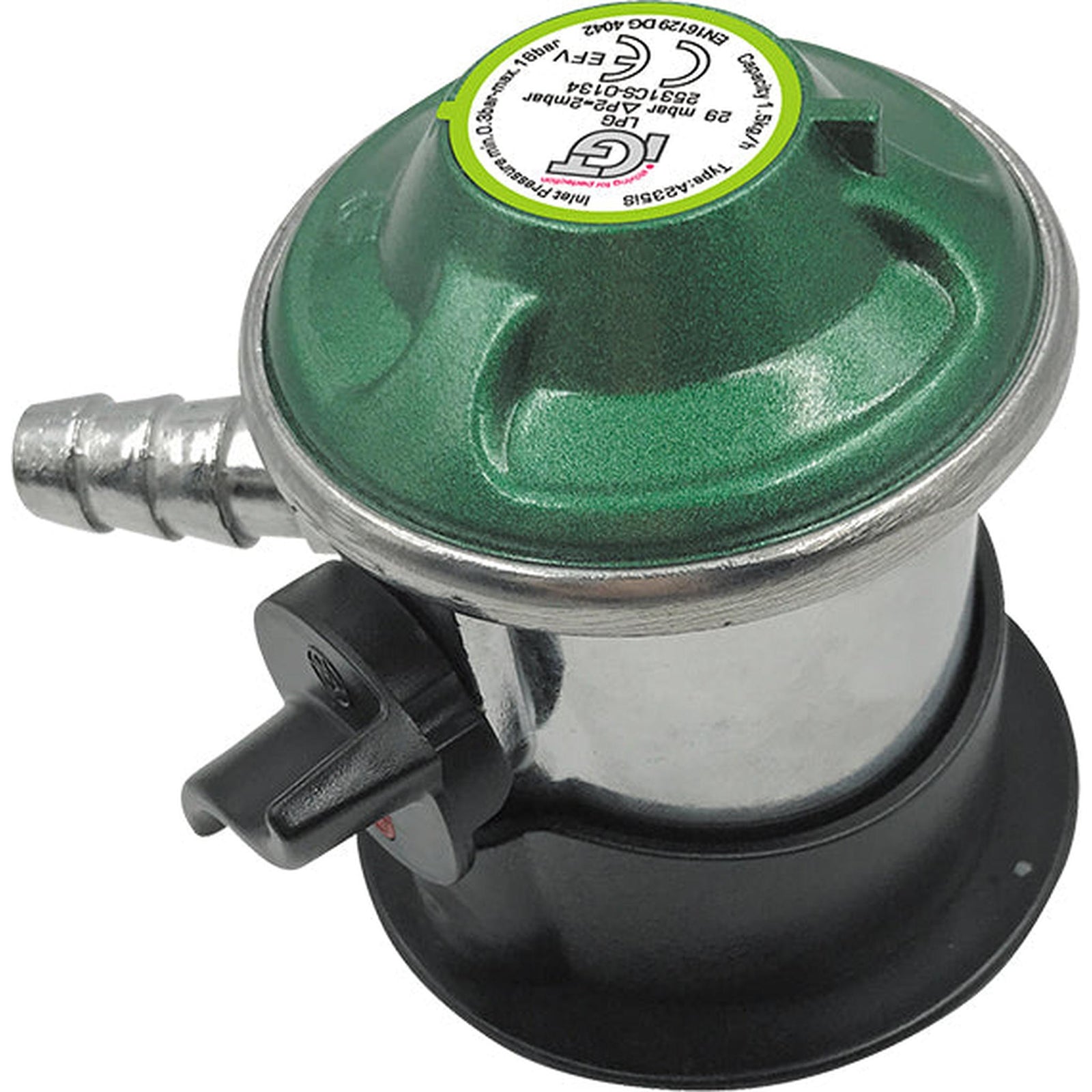 Gassregulator click-on m/slangestuss