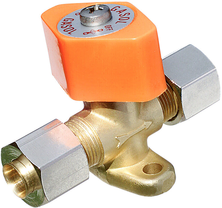Single shut-off valve with bracket, for 8 mm pipe