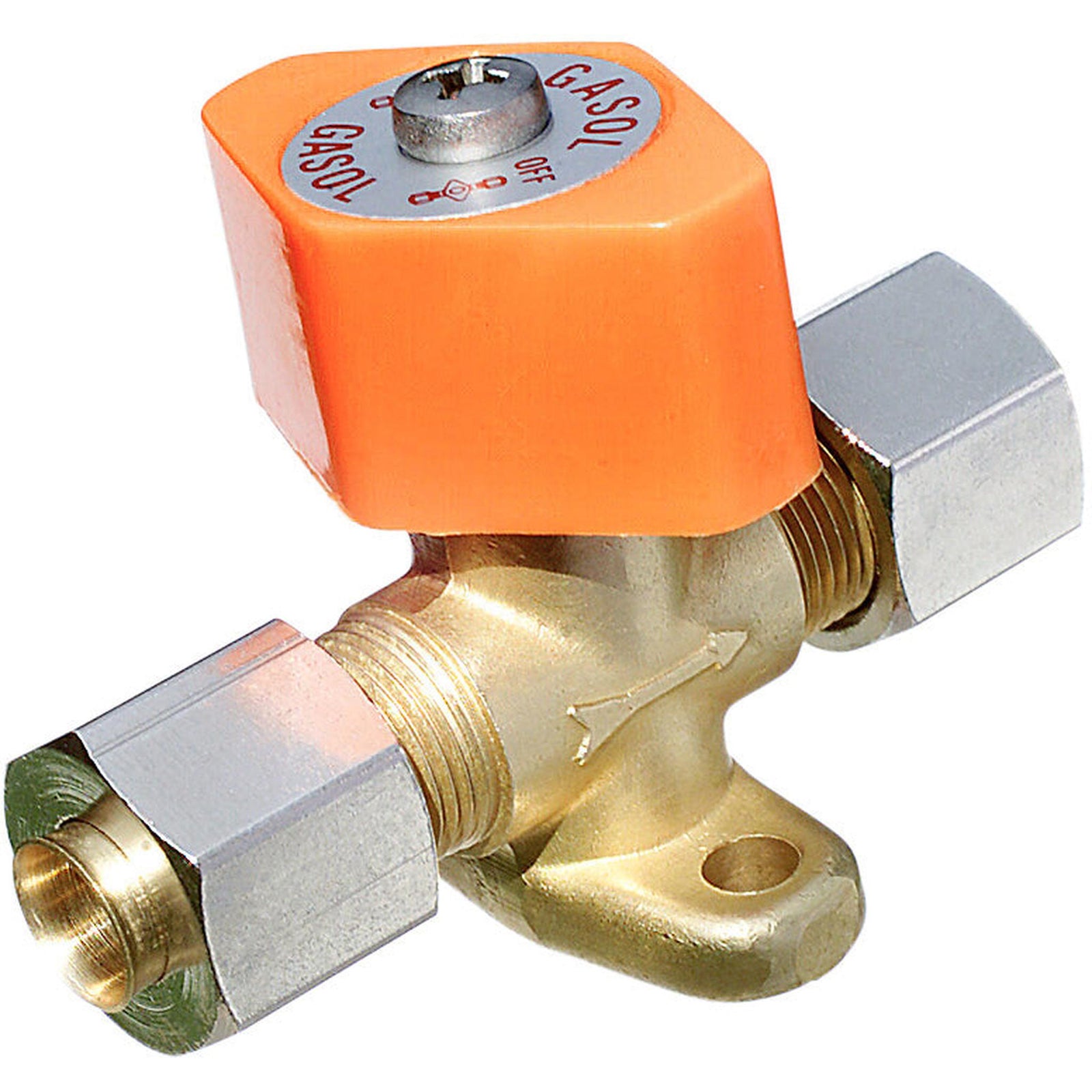 Single shut-off valve with bracket, for 8 mm pipe