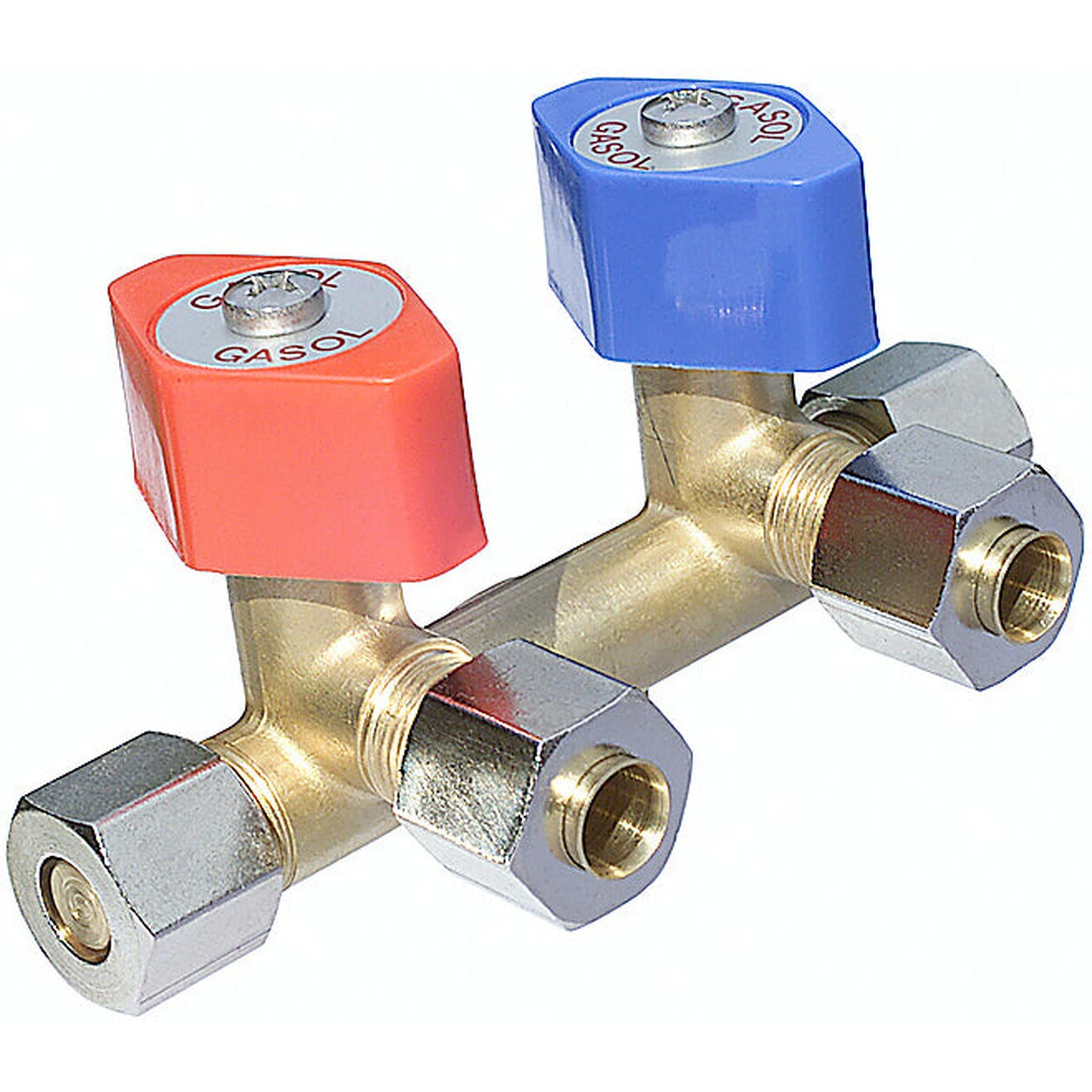 Dobbel stengeventil uten feste for 8 mm rør