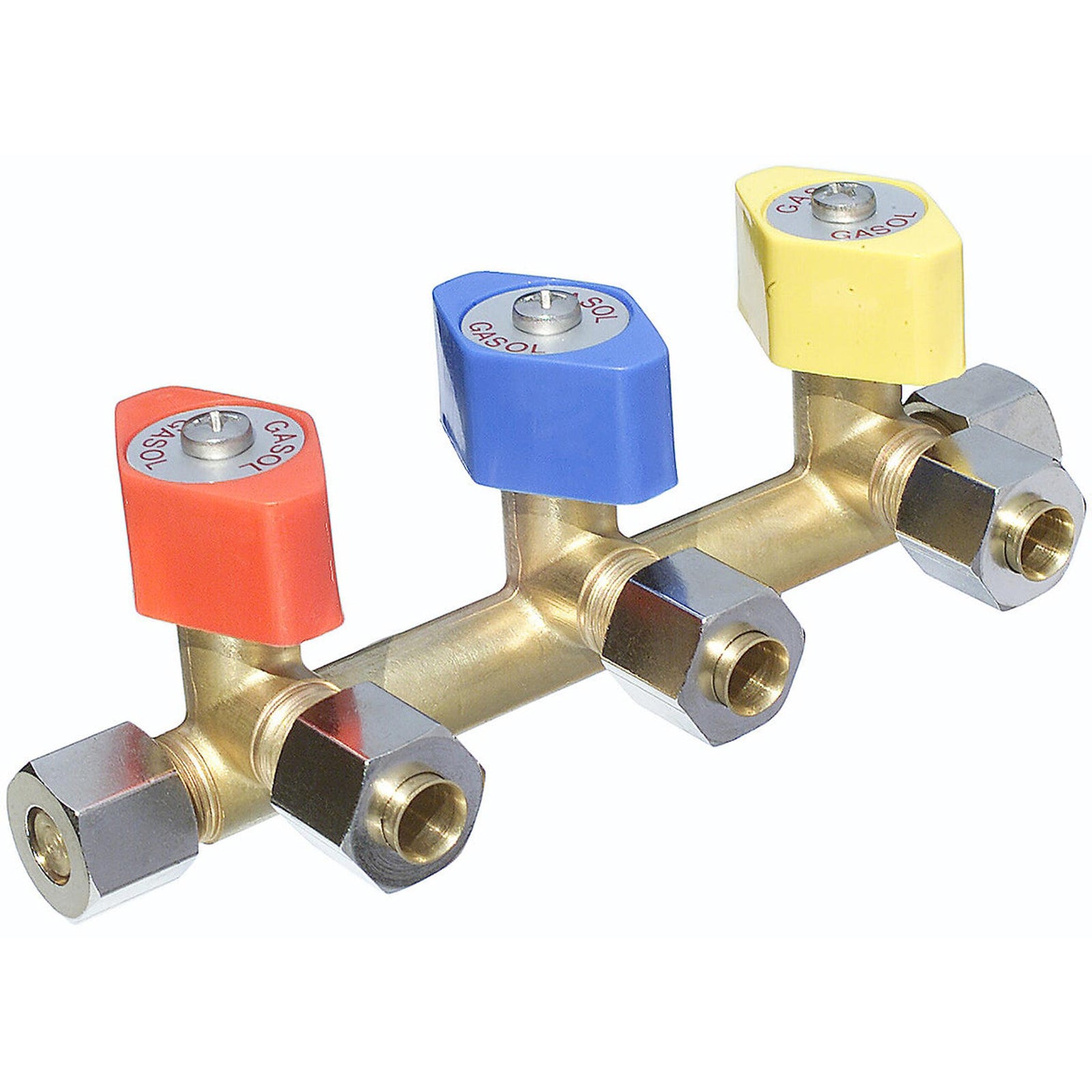 Trippel stengeventil uten feste, for 8mm rør