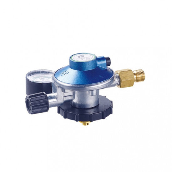 Gas regulator with pressure gauge for CGI gas cylinders