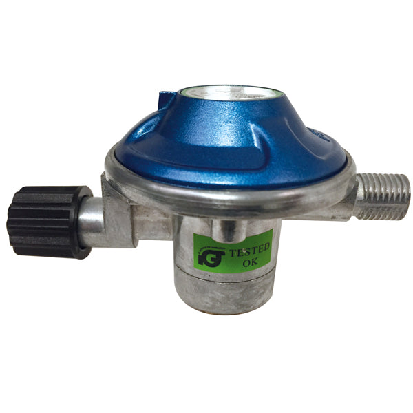 Gas regulator for disposable gas cylinder with thread