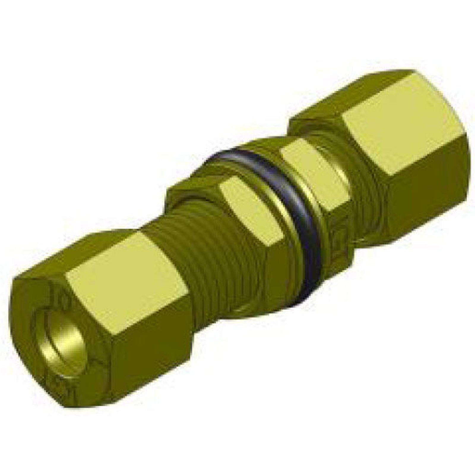Compression fitting, straight bulkhead 8 mm