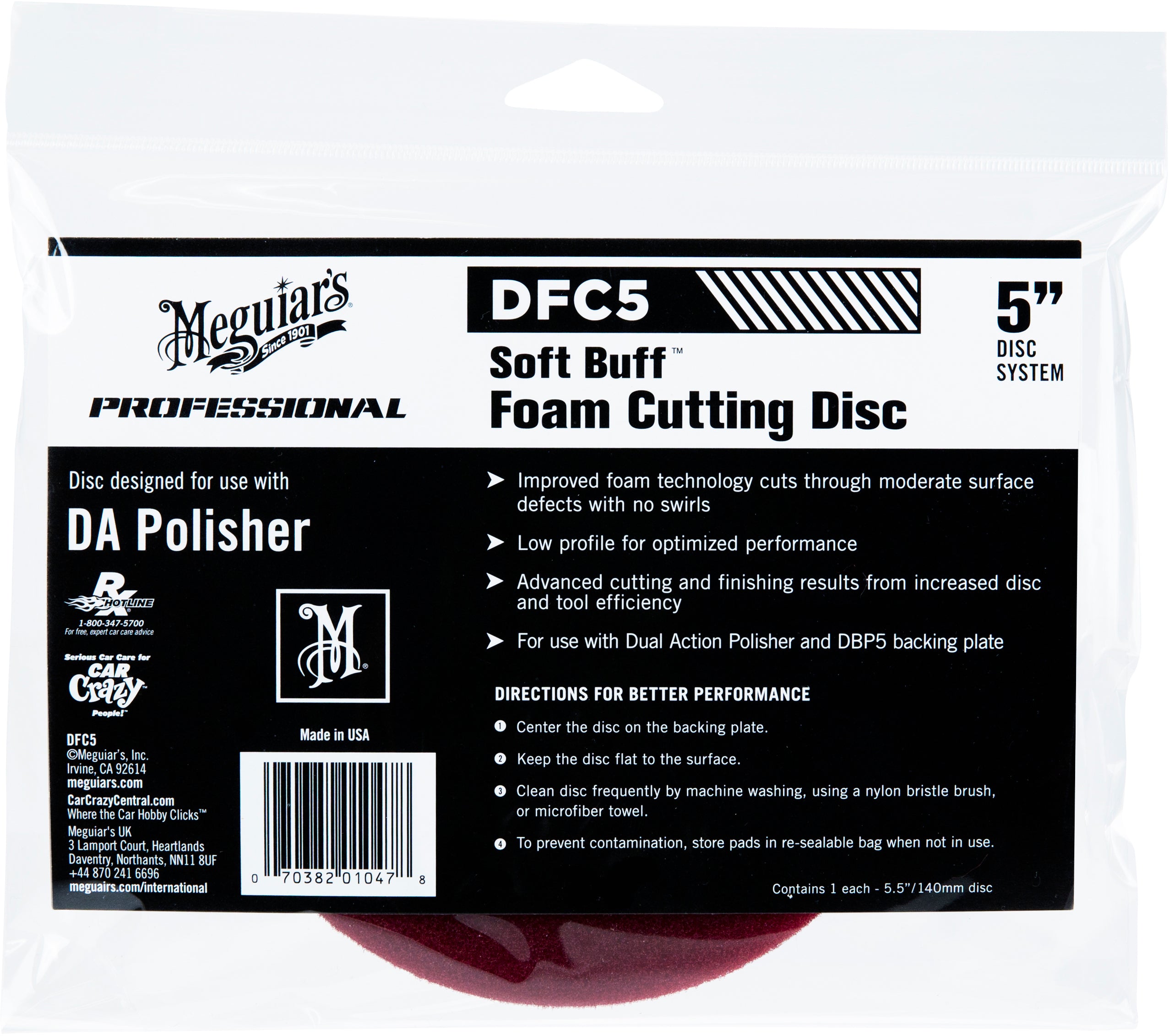 Meguiars Cutting Disc 5" rød