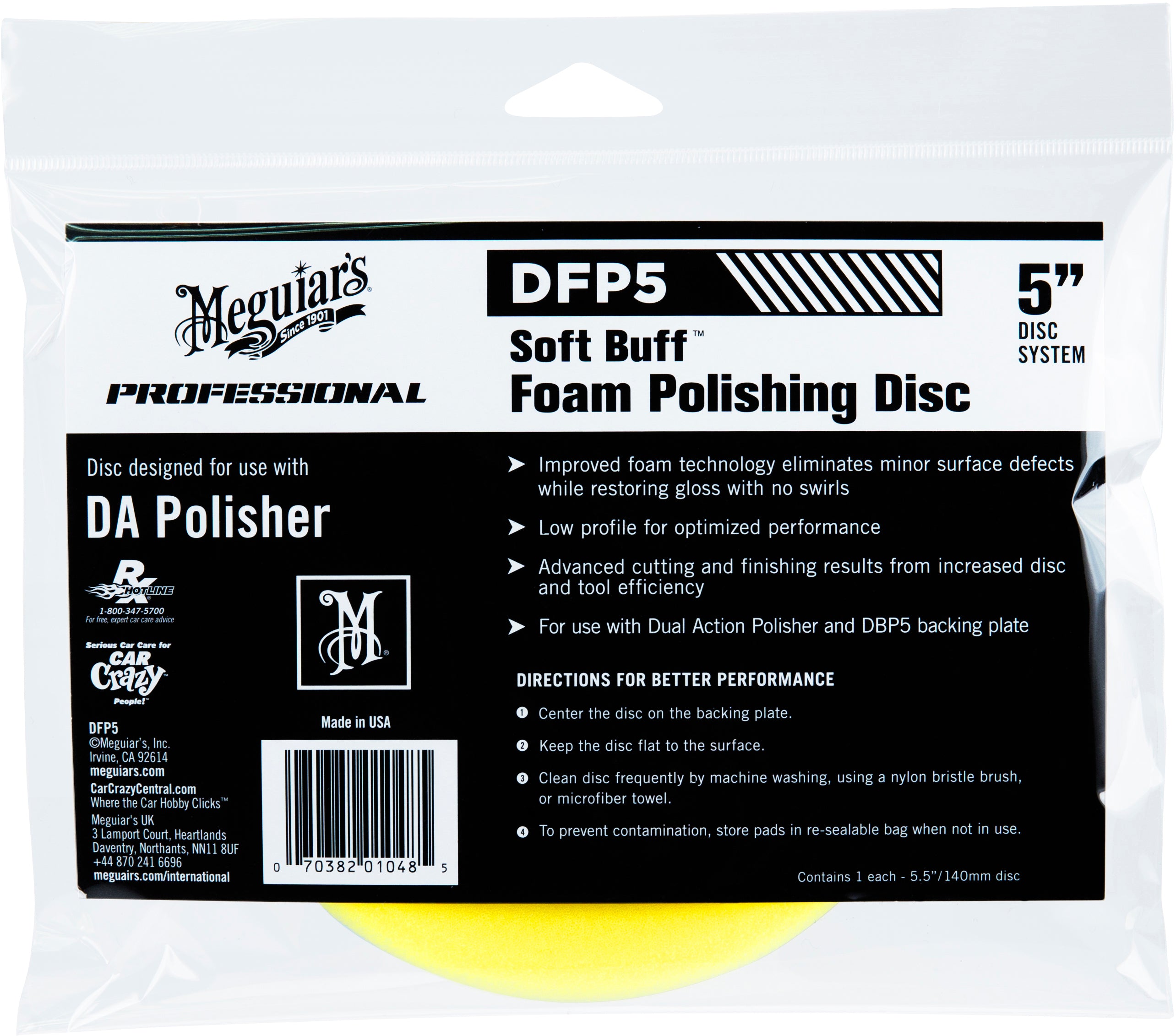 Meguiars Polishing disc 5" gul