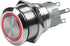 Hella LED horn switch in stainless steel 12V red