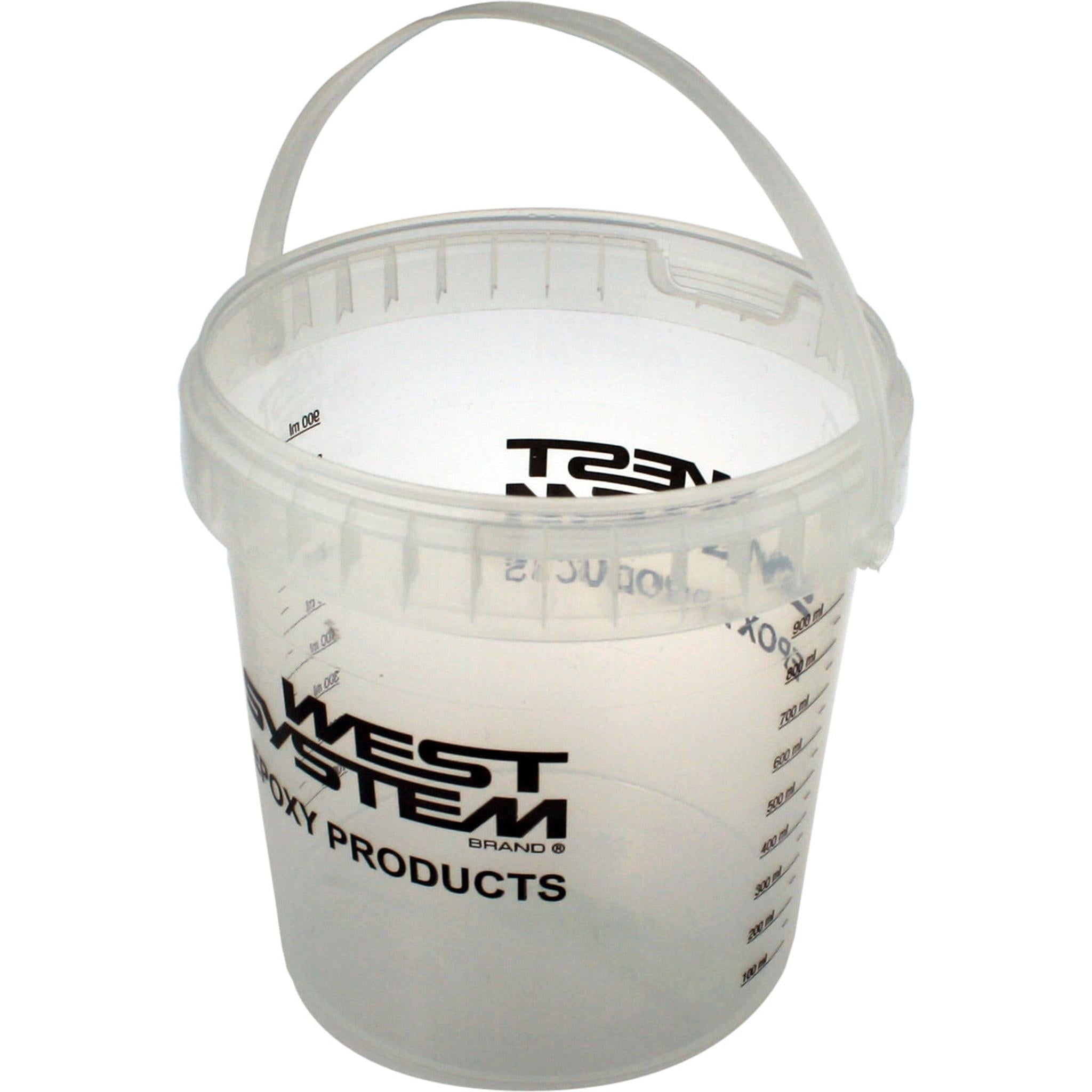 Blandebeger i klar plast med mål 1 l