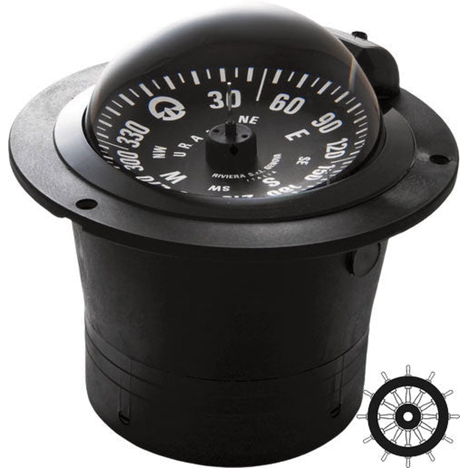 Riviera Urania BU1 recessed compass black