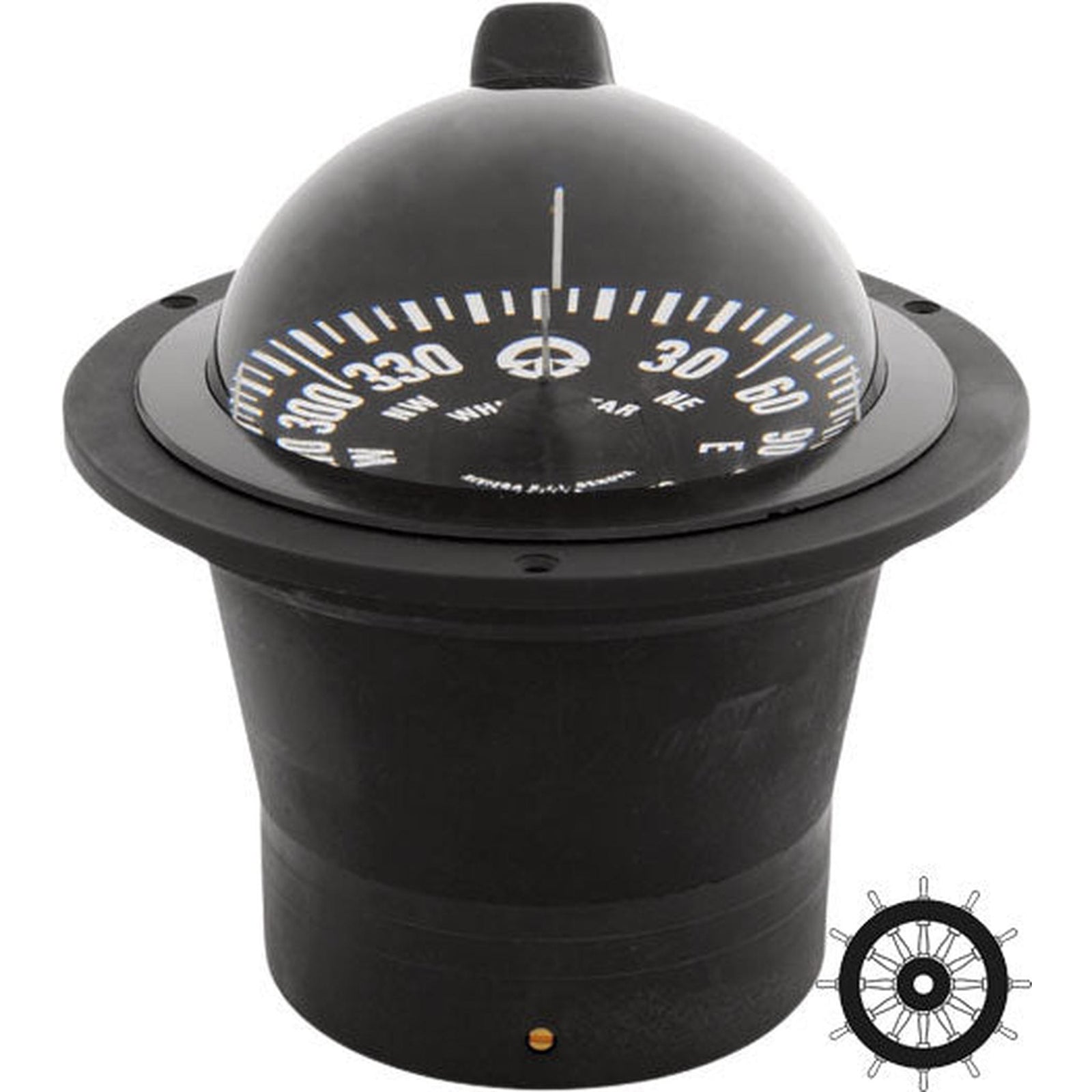 Riviera White Star BW1 compass for recessed mounting black