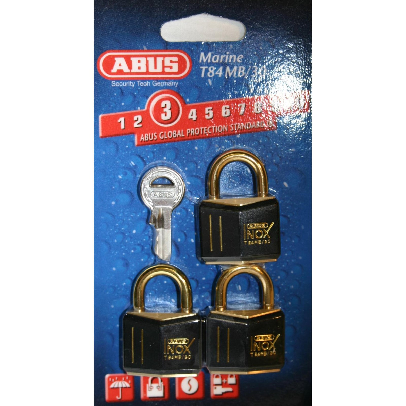 Padlock Mess. Abus 30mm 3-Pack w/Same Key