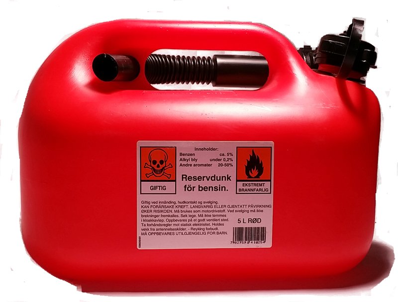 Bensinkanne . M/Bøyelig Tut