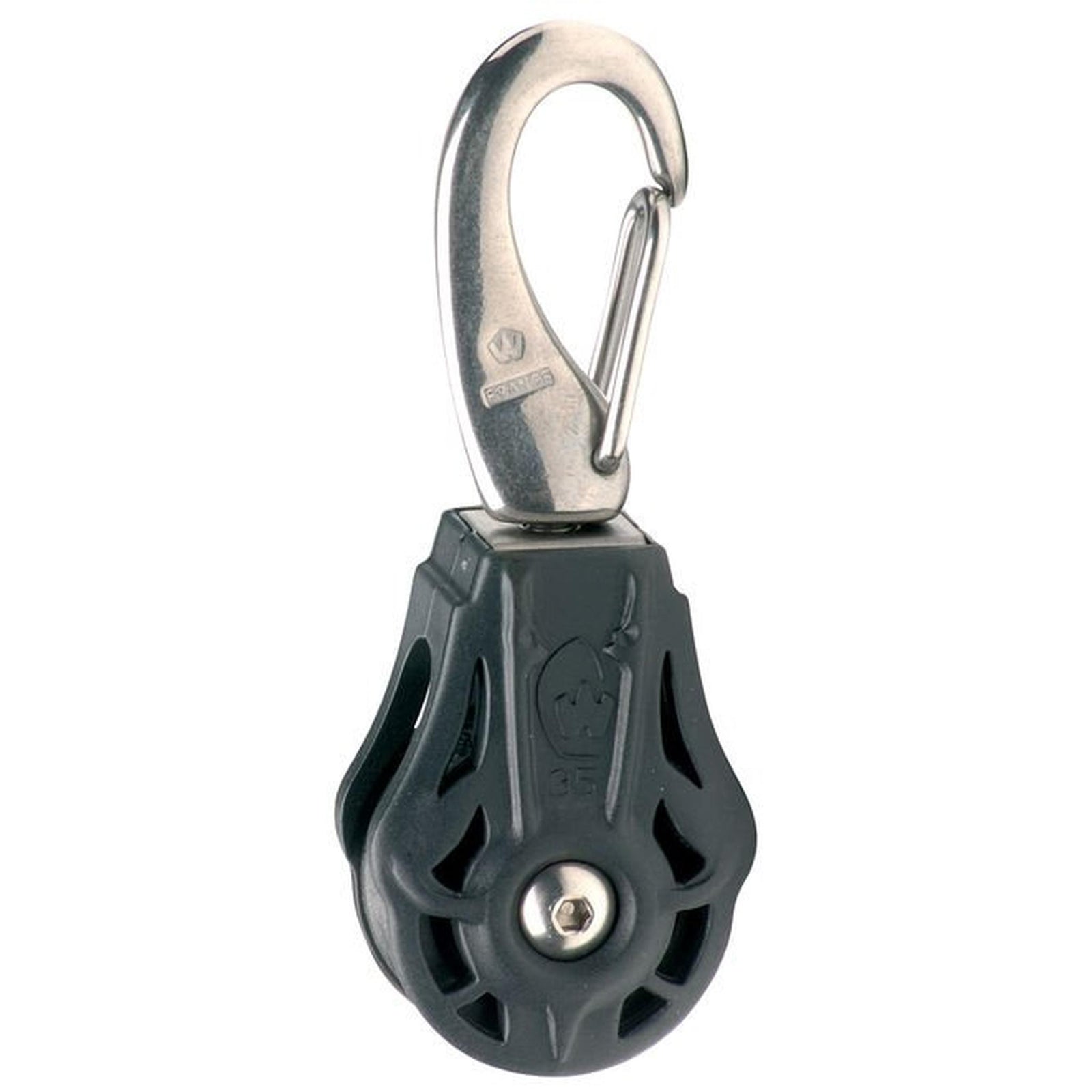 Block - Single. Disc Ø 35 mm F/ 8-9 mm Rope, Swivel snap hook, Wichard