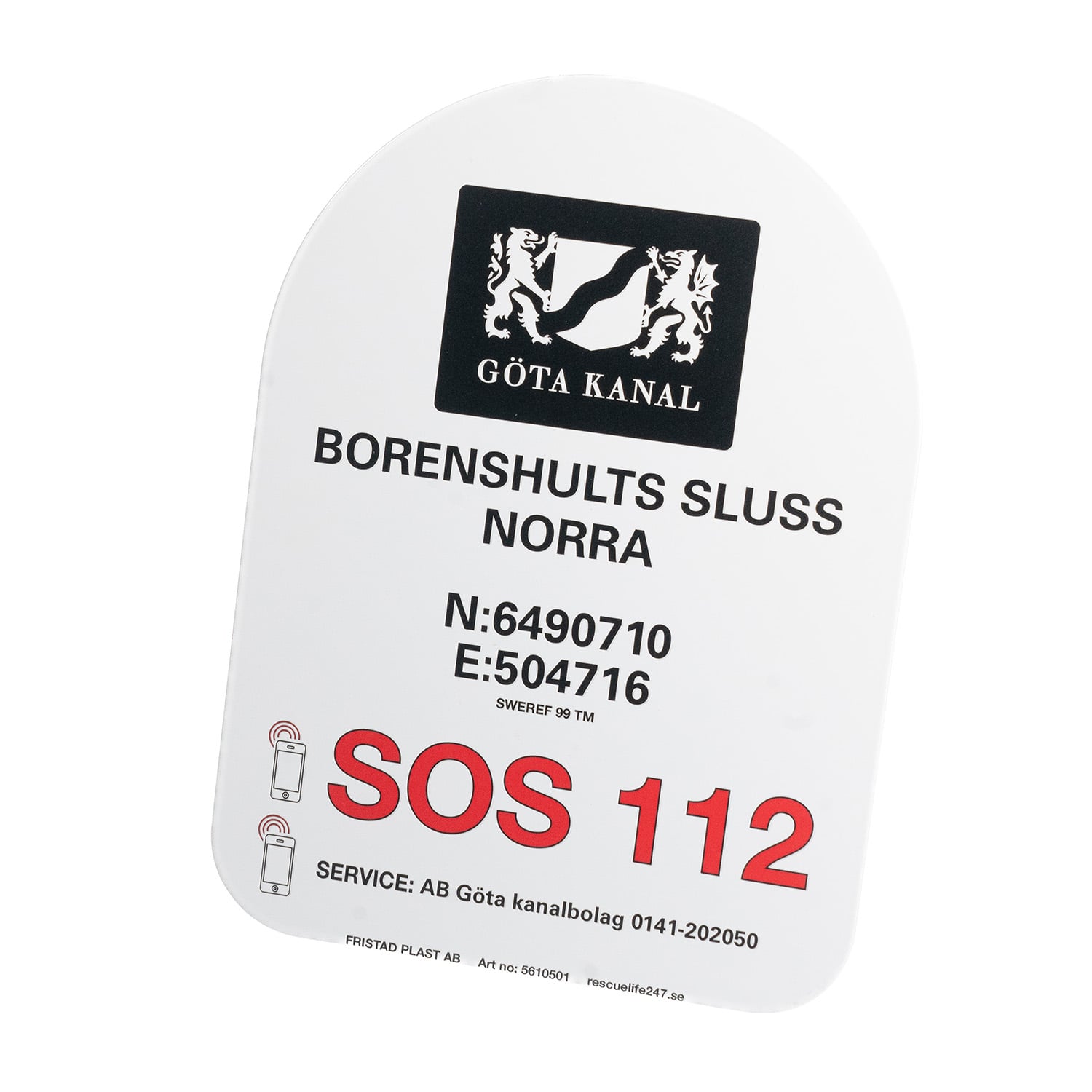 Informasjonsskilt for livredningspost