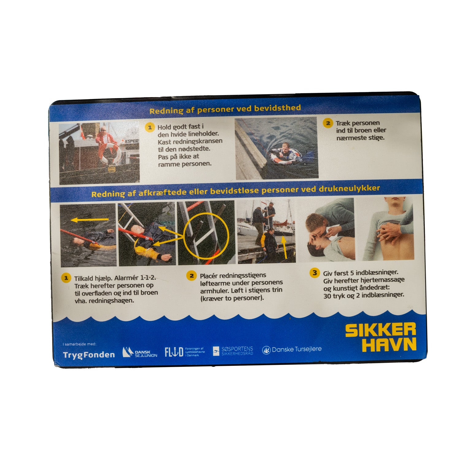 Skiltholder inkl festebeslag for livredningspost