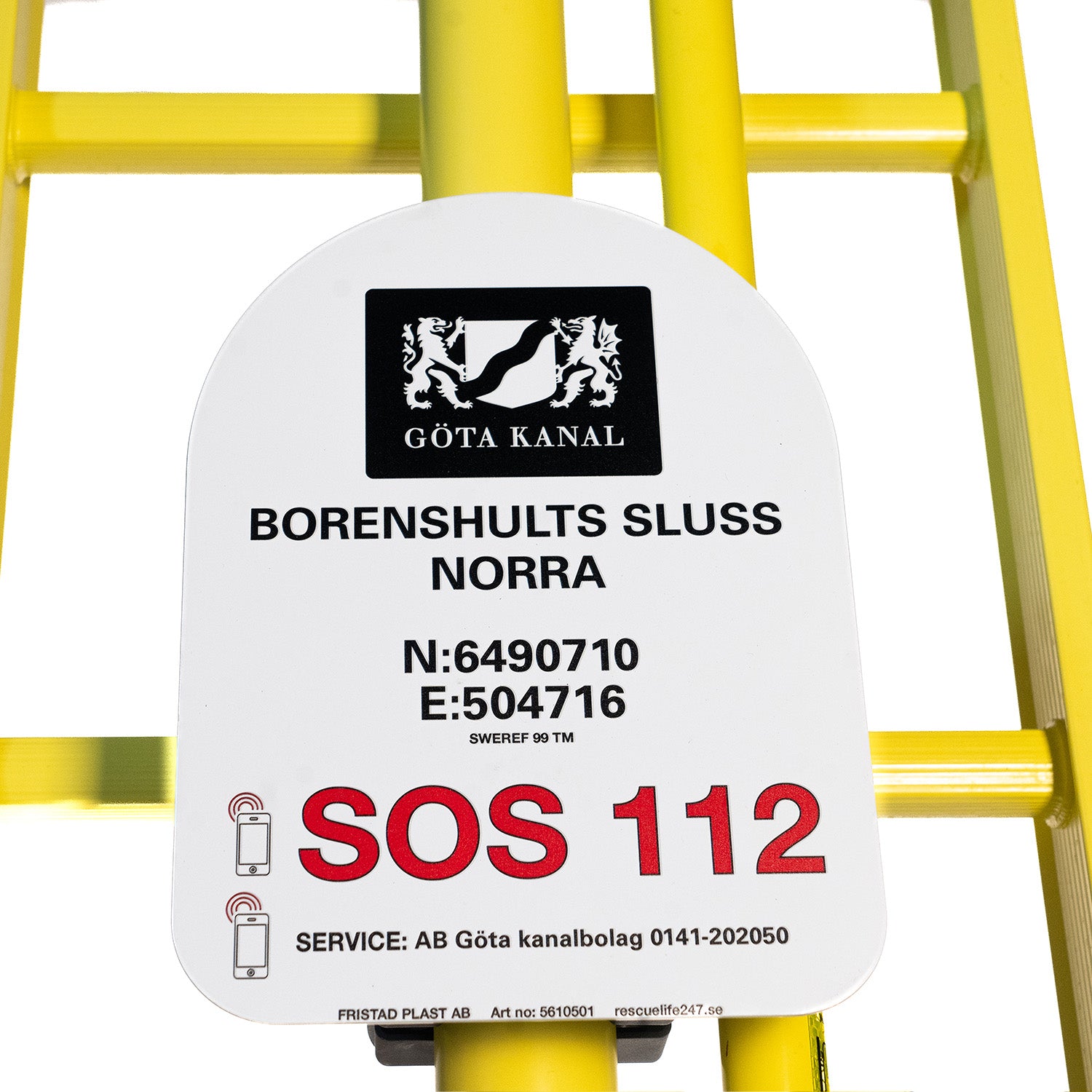 Informasjonsskilt for livredningspost