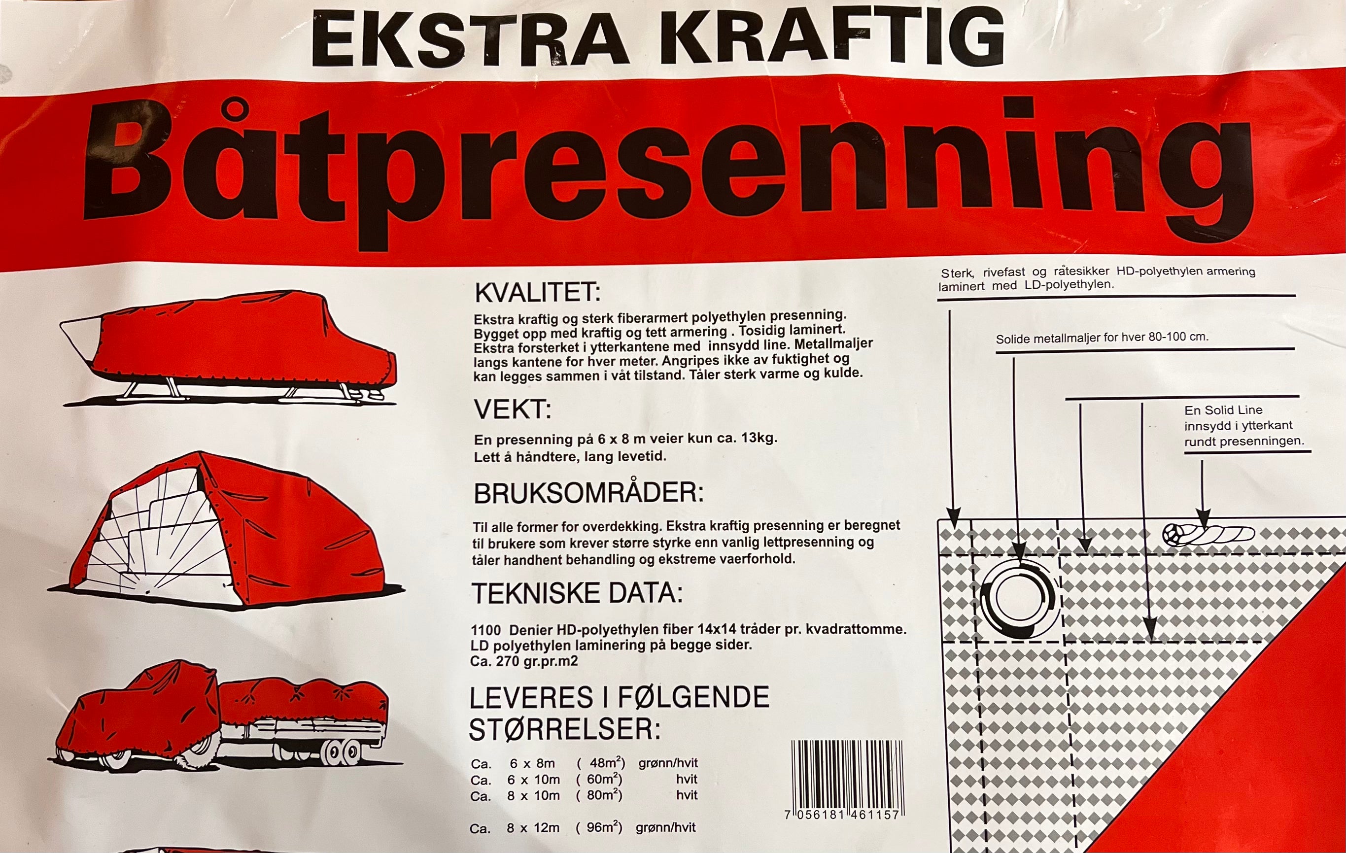 PE - lettesenning Hvit 270g