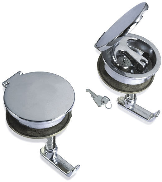 Chrome-plated hatch lock for folding