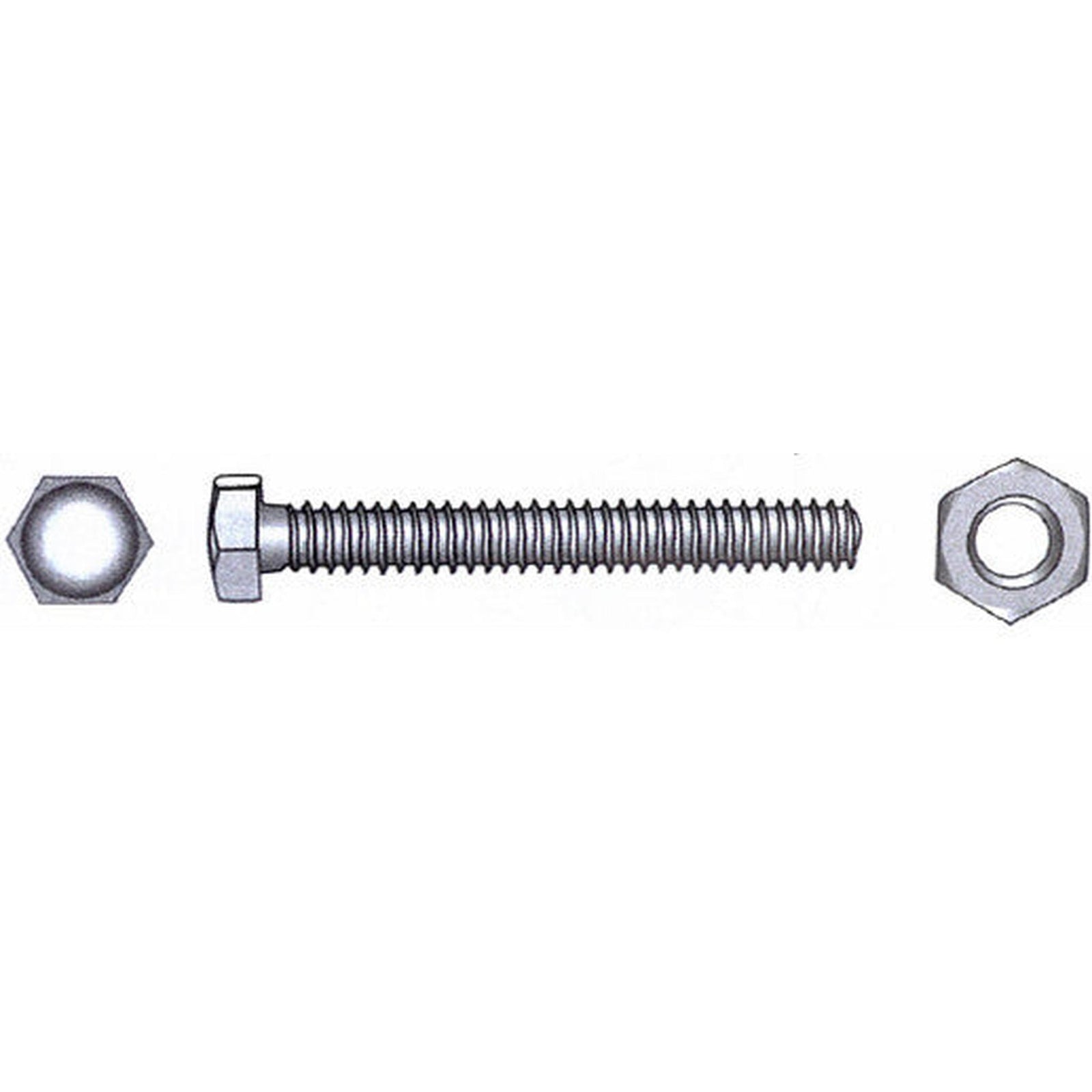 Sekskantbolt m/mutter A4 DIN 933/934