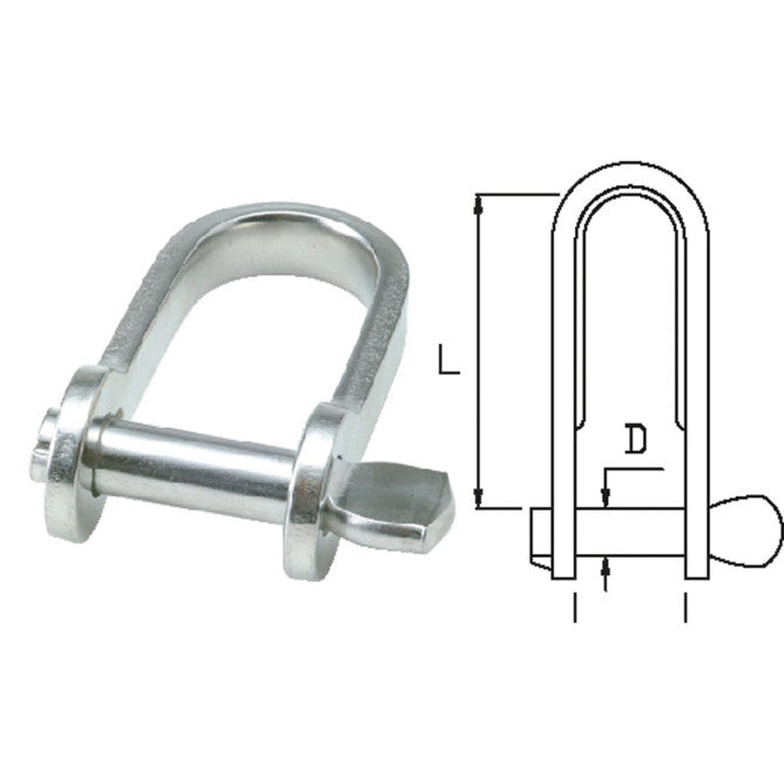 Shackle, key, stainless steel
