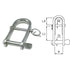 Shackle, key w/crossbar, stainless steel