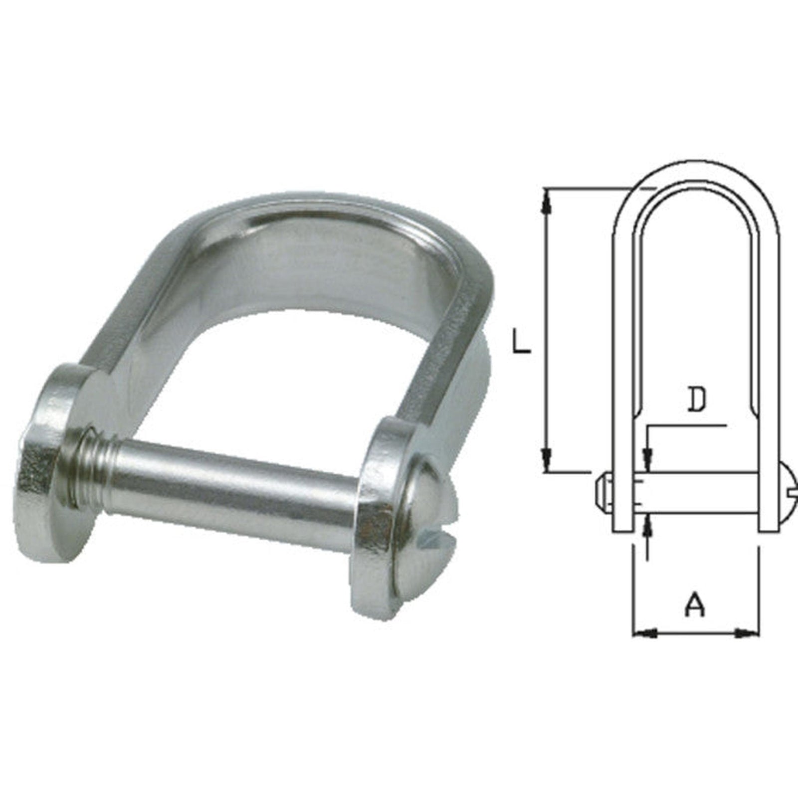 Sail shackle, stainless steel